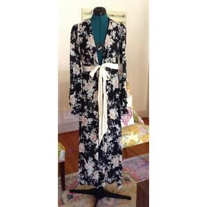 Stone Cold Fox Marilyn Duster Size 2 Small – Boho Floral Silk Maxi Fall Layering